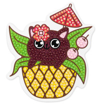 Кристальная ( алмазная) мозаика  " ФРЕЯ" ALVM- 082 магнит " ТропиКот" 9 х 10. 5 см