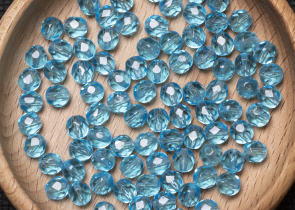 Бусины полированные круглые 6мм 25г (90 штук) 60020 аквамарин прозрачный