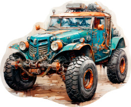 " ФРЕЯ" PZLF- 001 Пазл фигурный деревянный " Стимпанк- мобиль" 159 элемент. . 