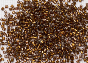 Бисер Чехия рубка 10/0 50г 17110 прозрачный коричневый с серебряным прокрасом