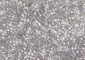 Бисер Япония MIYUKI Delica цилиндрический 11/0 5г DB-0107 серый ирис прозрачный